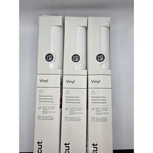 Set Of 3 Cricut Permanent Vinyl NEW White 12in X 48in Each